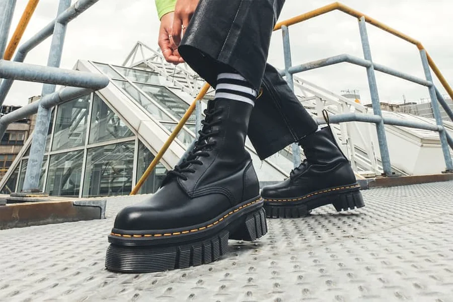 Audrick Nappa Leather Platform Ankle Boots 